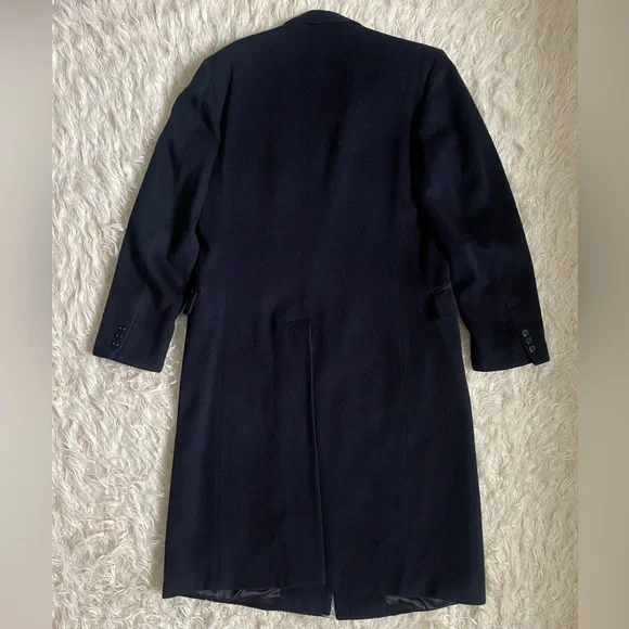 Giorgio Armani men Navy Blue + 80%Wool 20% Cashmere Coat, Sz 38 Italy - Picture 12 of 15